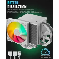 upHere UE2TC6 ARGB CPU Air Cooler - White